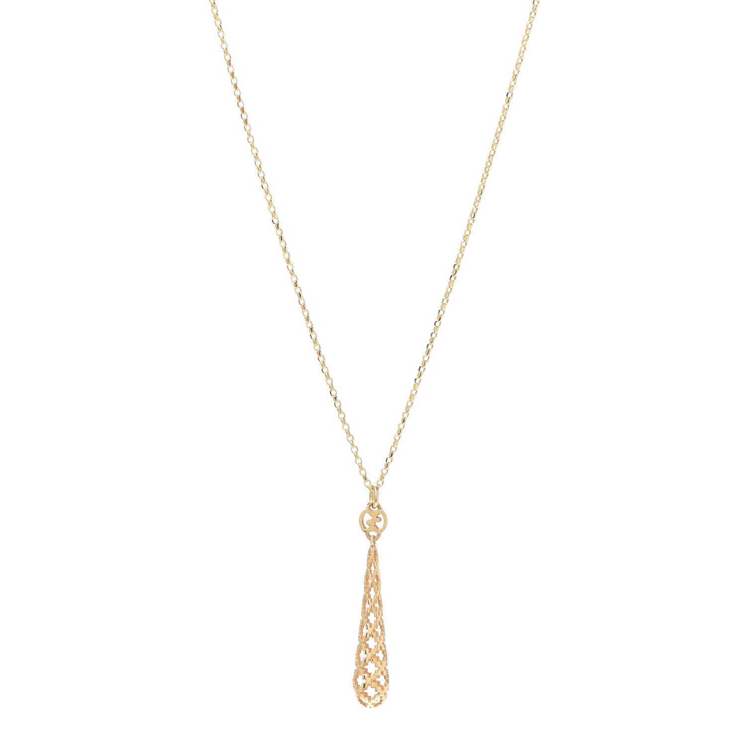 Gucci 18K Yellow Gold Diamantissima Pendant Necklace 1 of 6