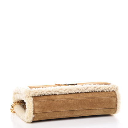 Saint Laurent Shearling Suede Small Kate Satchel Light Ocre 4 of 10