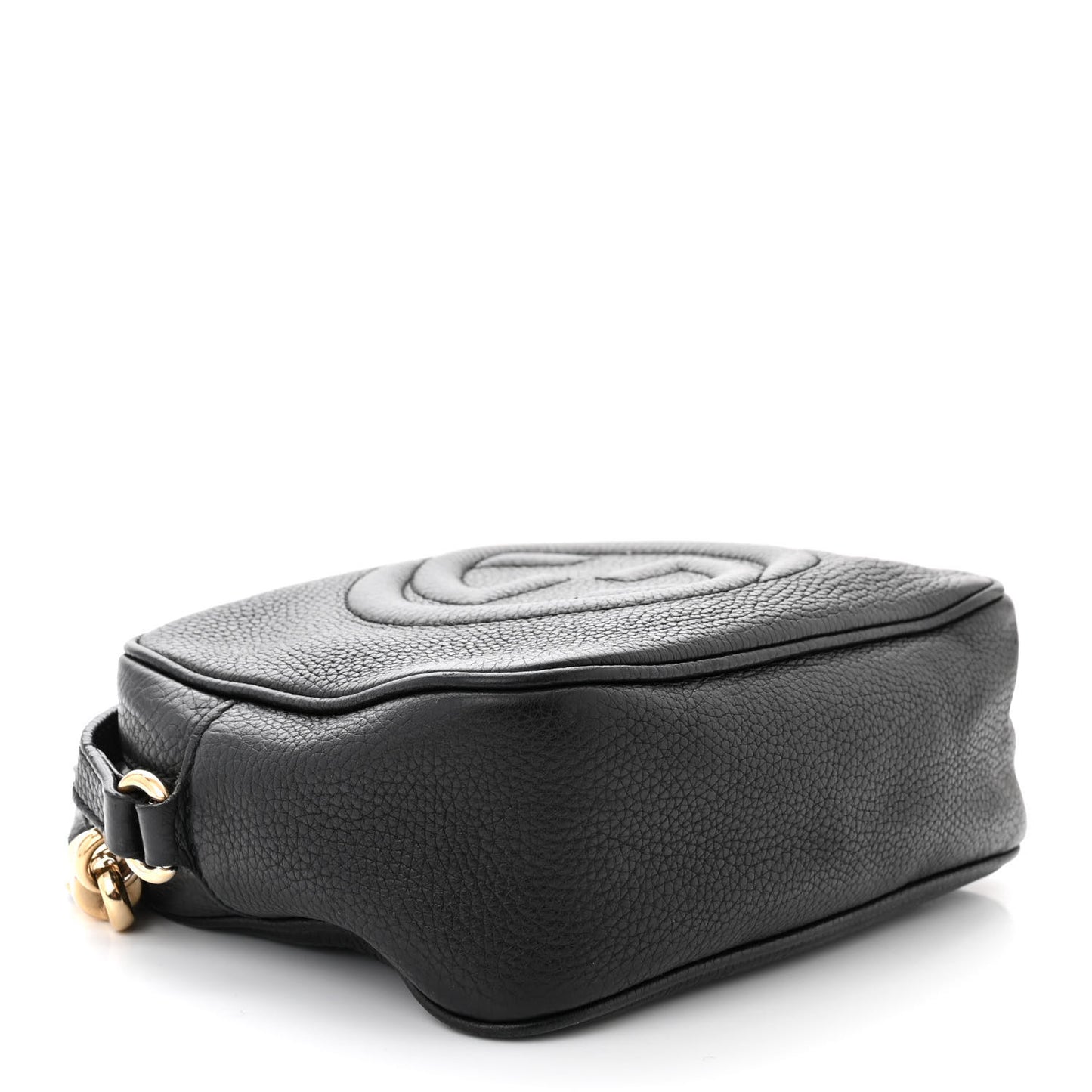 Pebbled Calfskin Small Soho Disco Bag Black