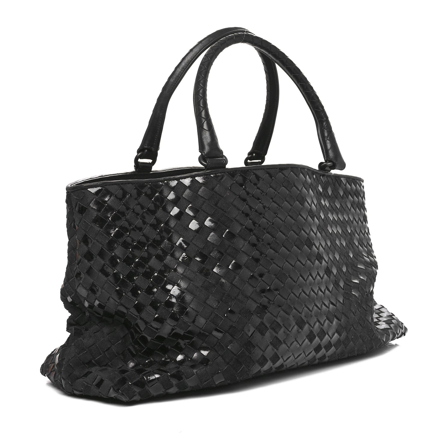 Intrecciato Rugiada Vintaga Medium Shopper Black