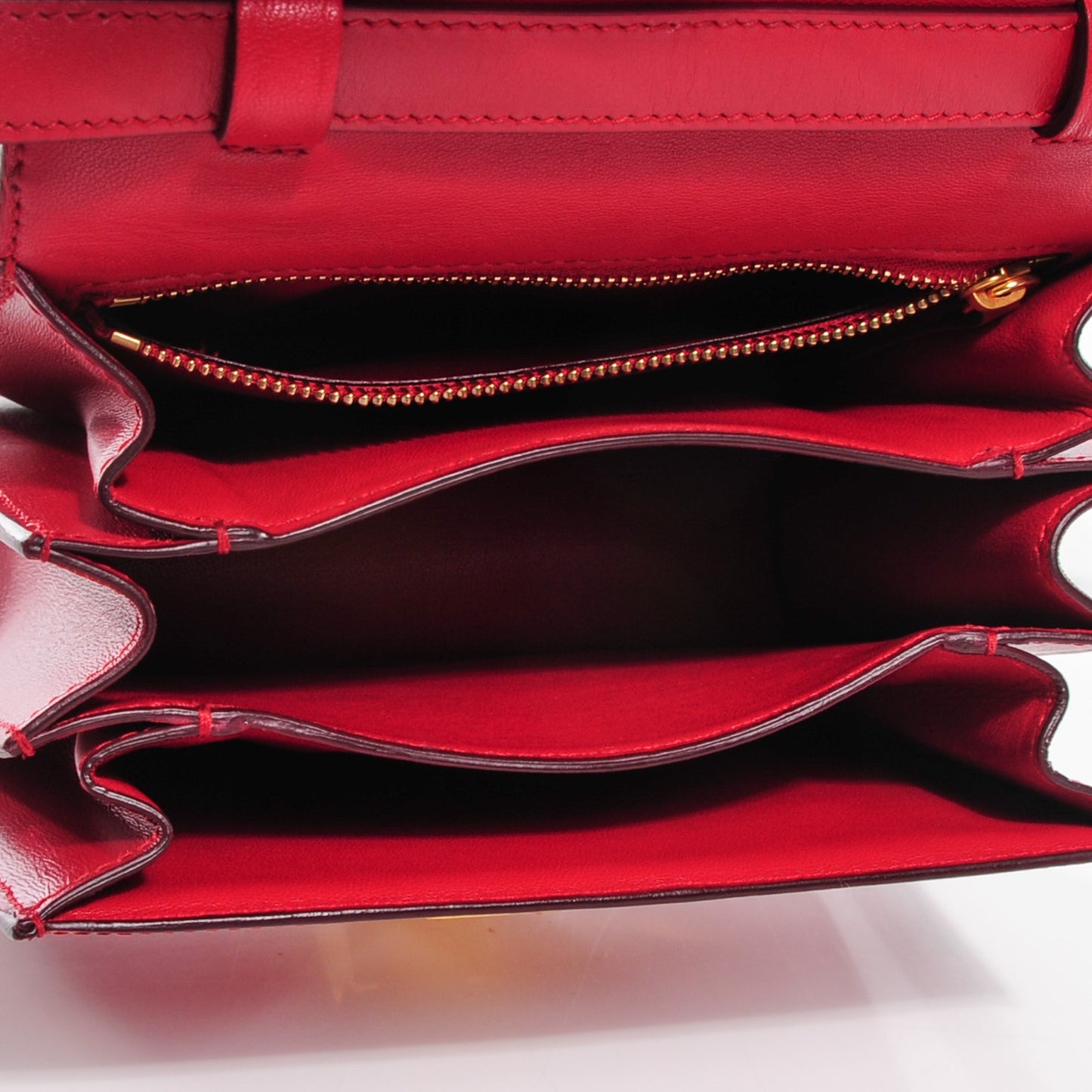 Smooth Calfskin Small Classic Box Flap Bag Red