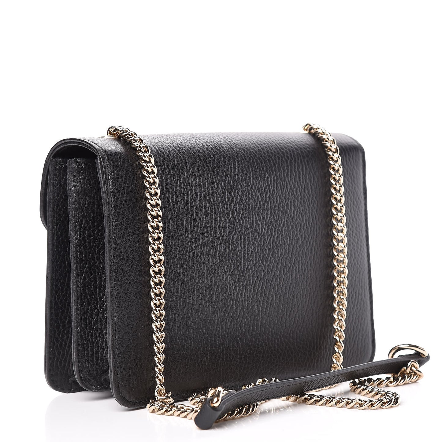 Dollar Calfskin Small Interlocking G Shoulder Bag Black
