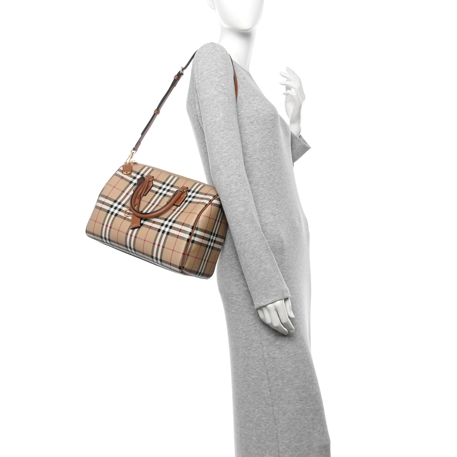 Burberry Horseferry Check Medium Bowling Bag Tan 2 of 10