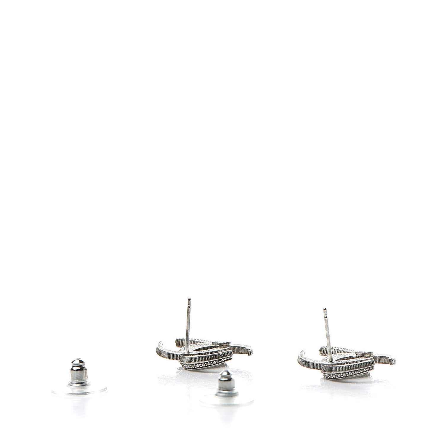 Crystal CC Moon Earrings Silver