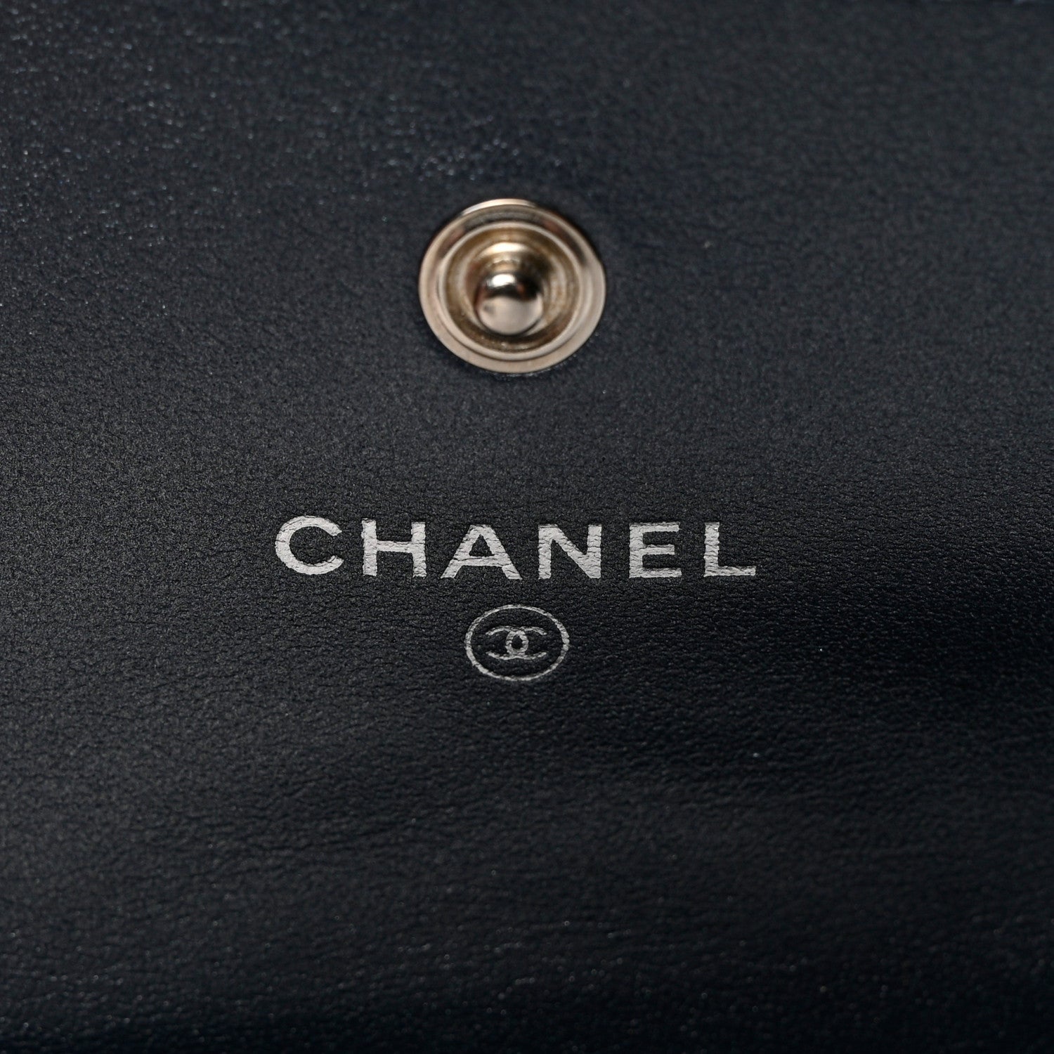 Chanel Goatskin Camellia Embossed Flap Card Holder Wallet Dark Blue 4 of 7
