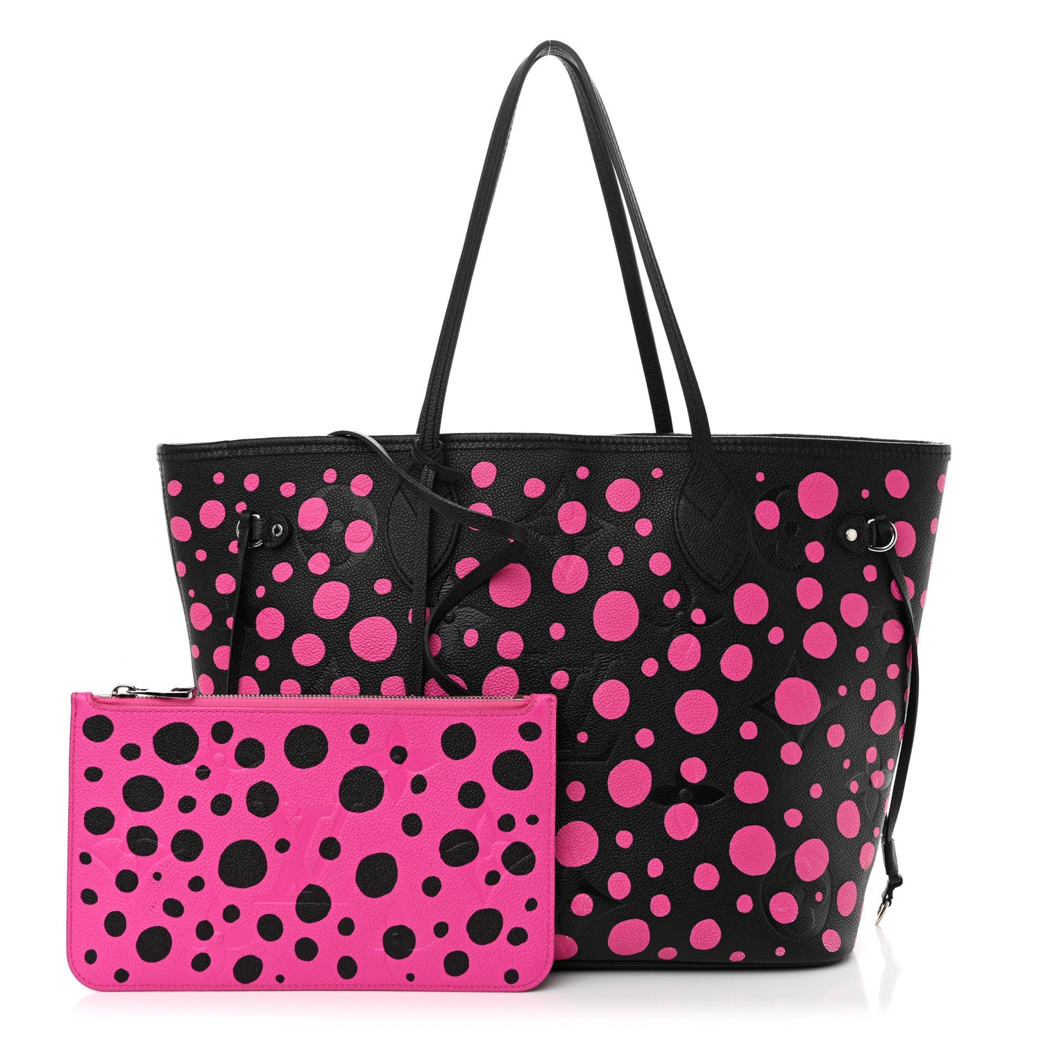 Louis Vuitton LV X YK Empreinte Infinity Dots Neverfull MM Black Fuchsia 3 of 13