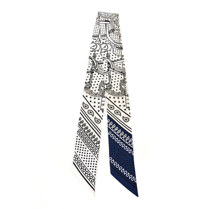 Hermes Silk Eperon d'Or Cut Twilly White Marine Black 2 of 6