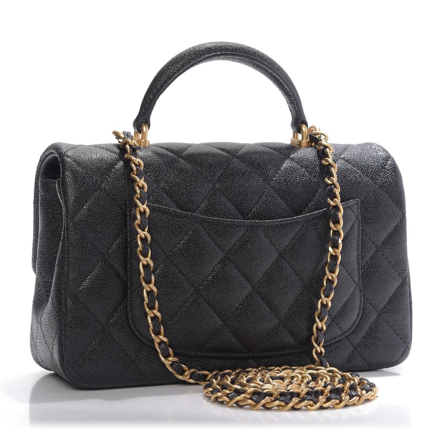 Chanel Caviar Quilted Mini Top Handle Rectangular Flap Black 3 of 9