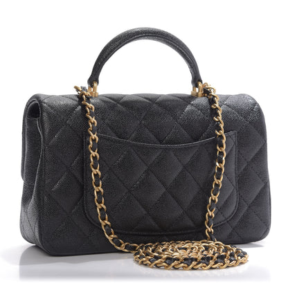 Chanel Caviar Quilted Mini Top Handle Rectangular Flap Black 3 of 9