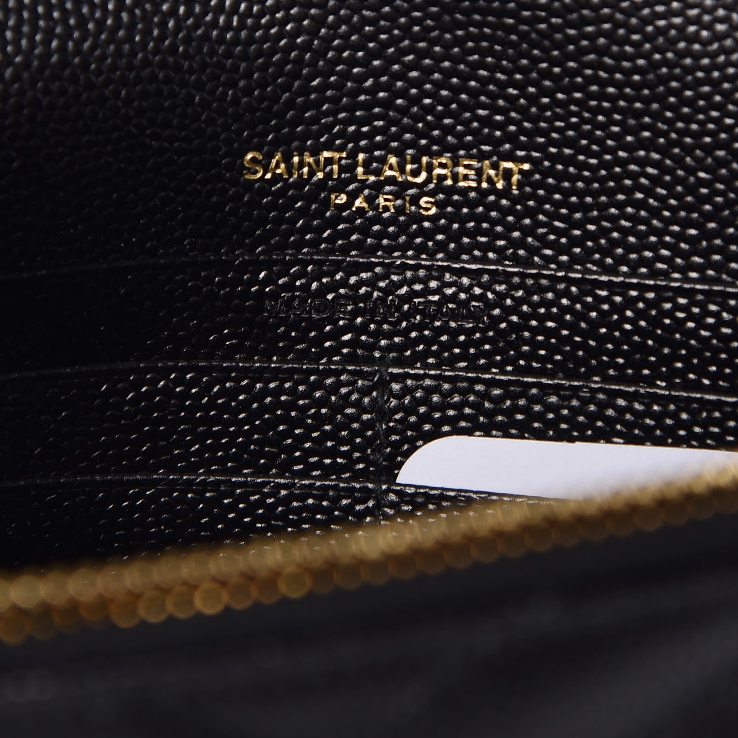 Saint Laurent Grain De Poudre Matelasse Chevron Monogram Envelope Chain Wallet Black 6 of 6
