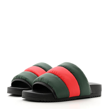 Gucci Nylon Web Womens Slide Sandals 36 Black Green Red 3 of 7