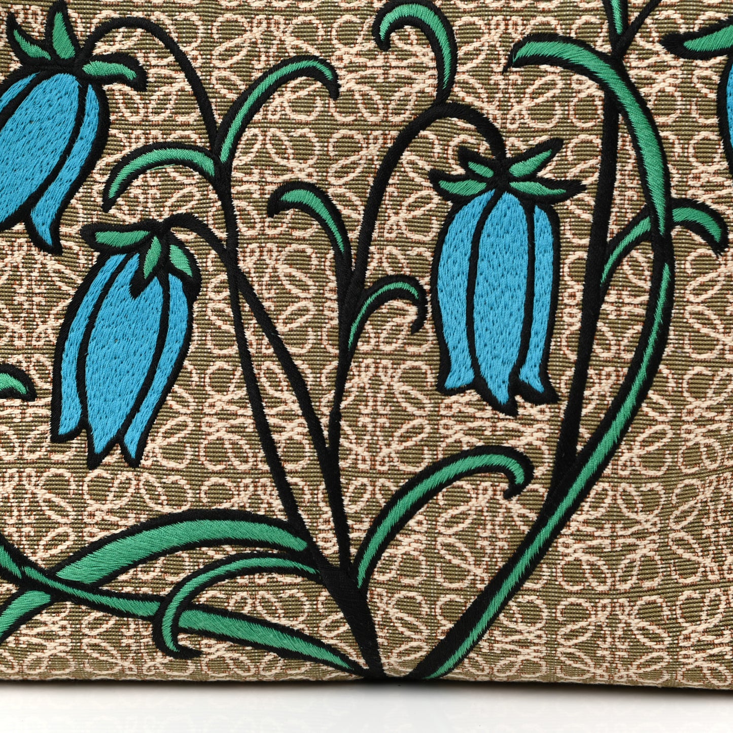 Canvas Calfskin Flamenco Knot Bag Green
