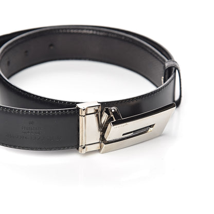 Gucci Calfskin Lizard Embossed Reversible Square G Buckle Belt 70 28 Black Brown 5 of 5