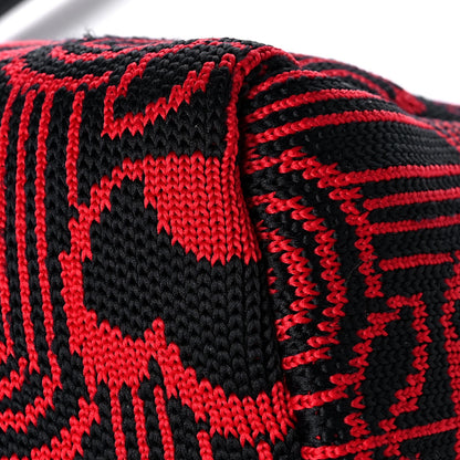 Prada Maglia Jacquard Signaux Bag Black Rosso 12 of 13