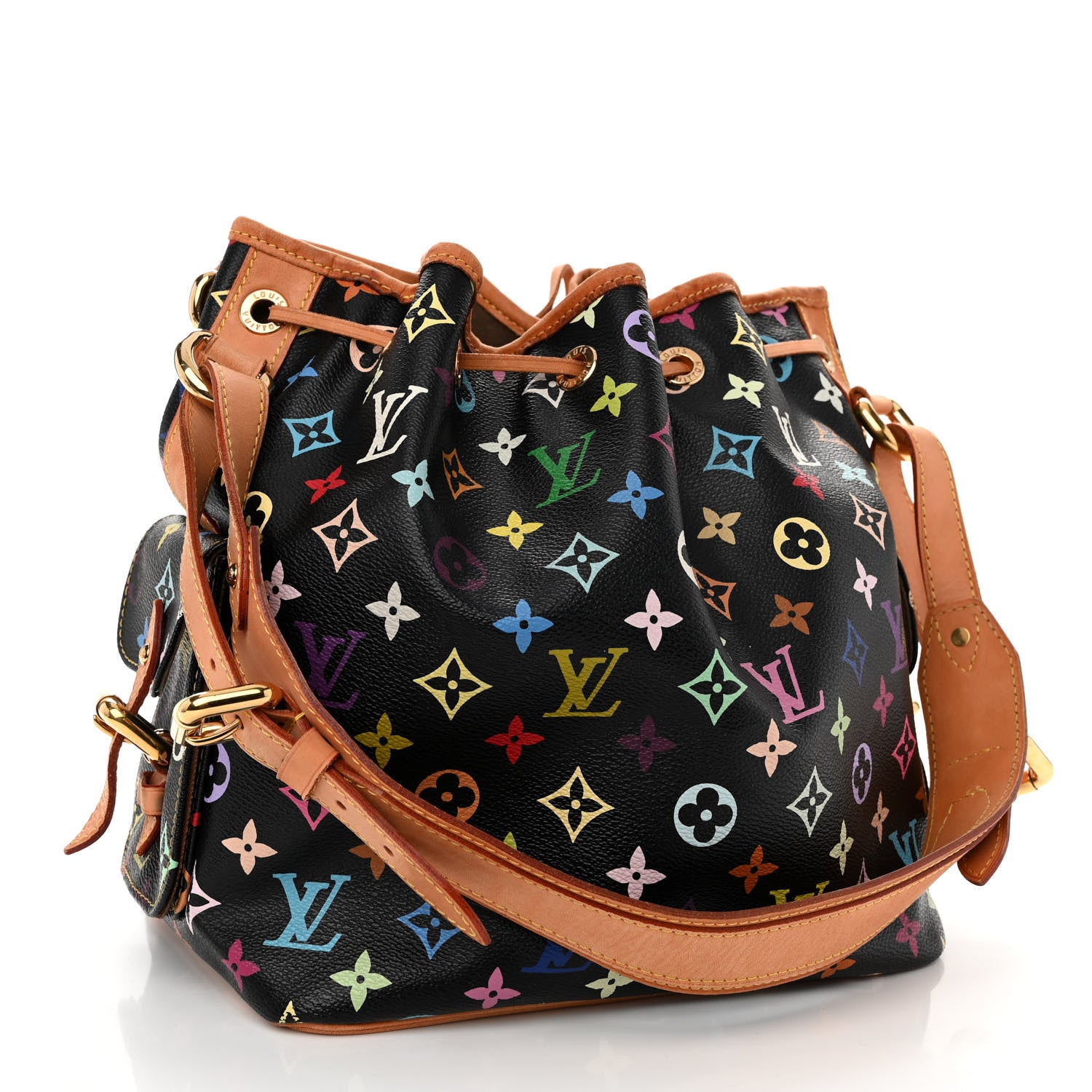 Louis Vuitton Monogram Multicolor Petit Noe Black 3 of 9