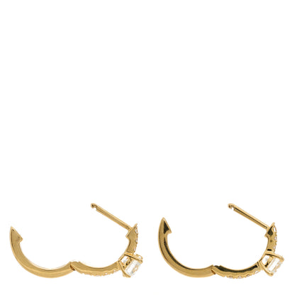 Anita Ko 18K Yellow Gold Diamond Round Center Huggie Earrings 3 of 4