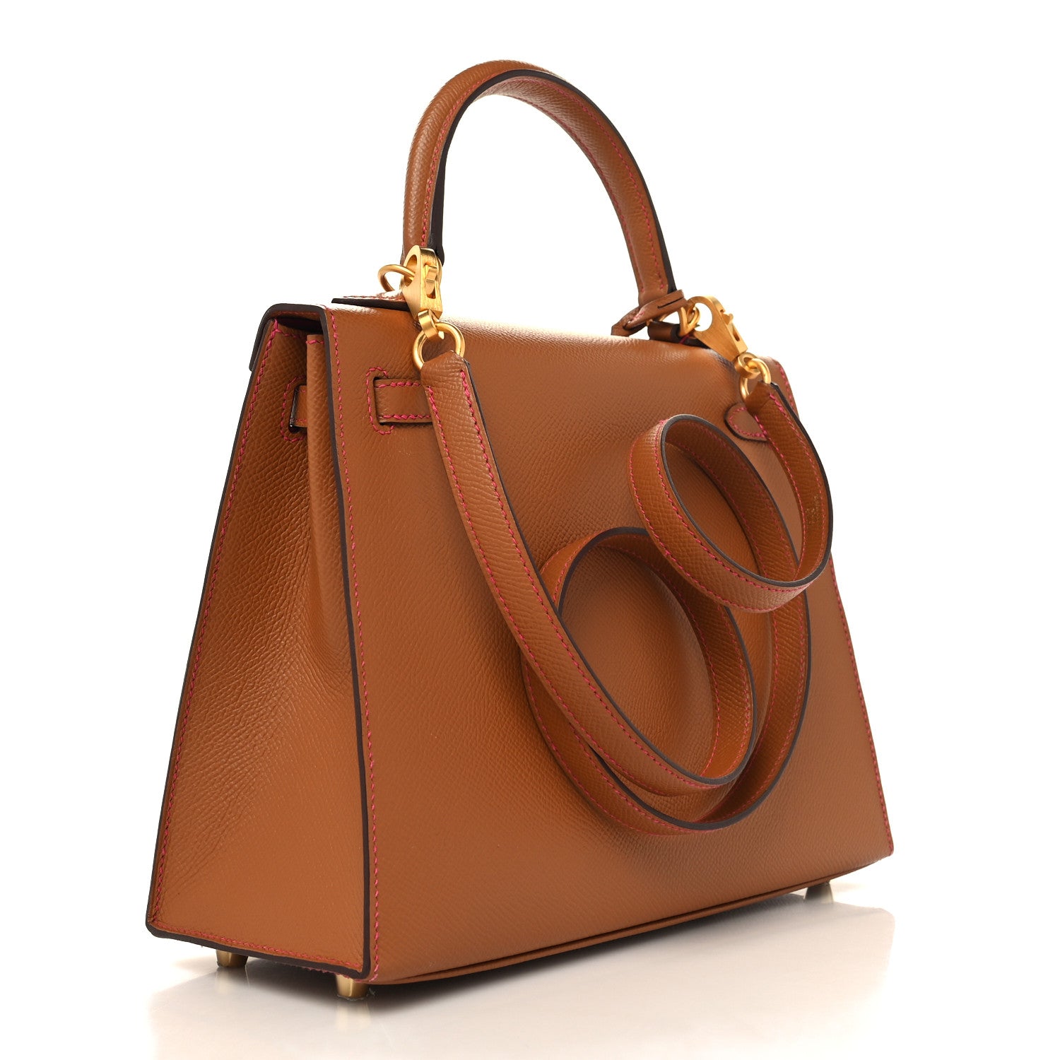 Hermes Epsom Horseshoe Kelly Sellier 25 Gold Rose Mexico 3 of 11