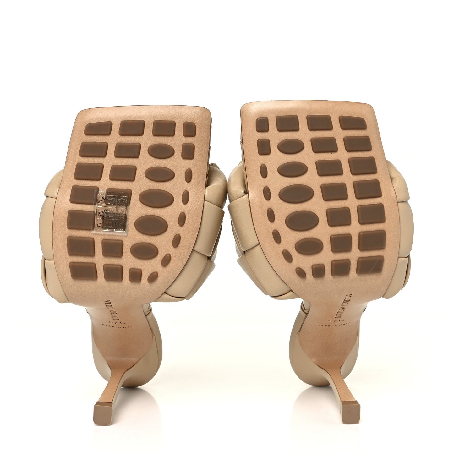 Nappa Maxi Intrecciato Lido Mule Sandals 37.5 Cane Sugar