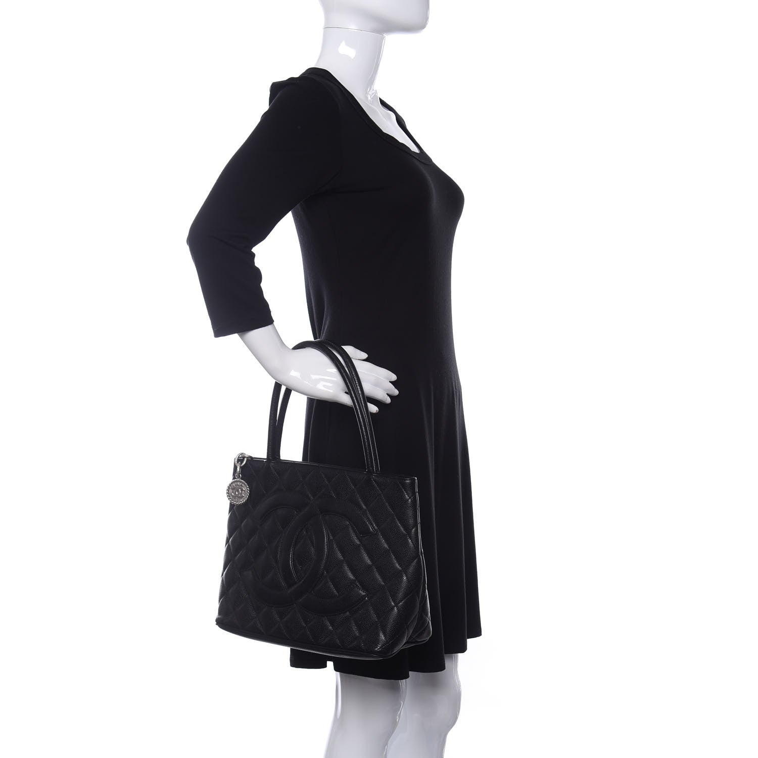 Chanel Caviar Quilted Medallion Tote Black 2 of 17