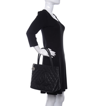 Chanel Caviar Quilted Medallion Tote Black 2 of 17