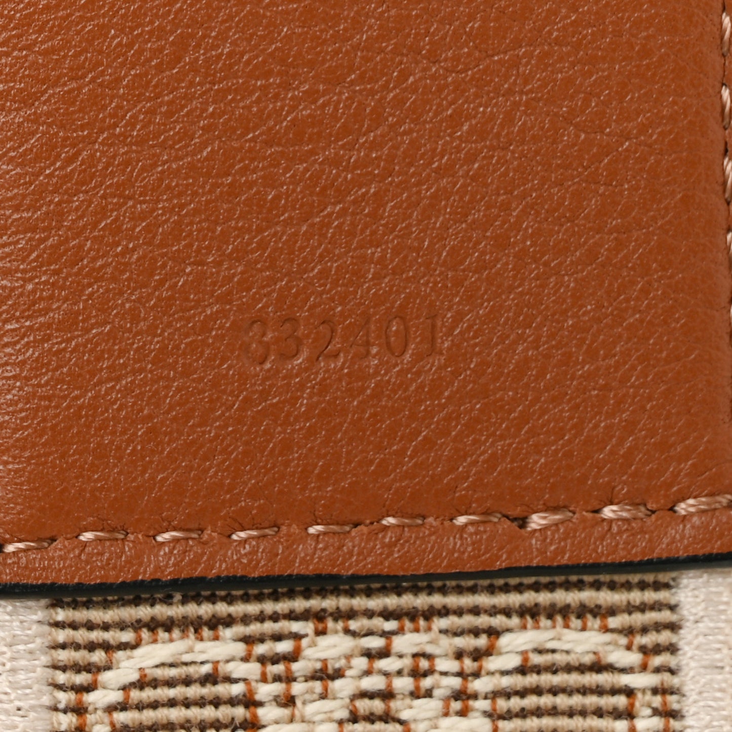 Calfskin Jacquard Anagram Strap Natural Tan