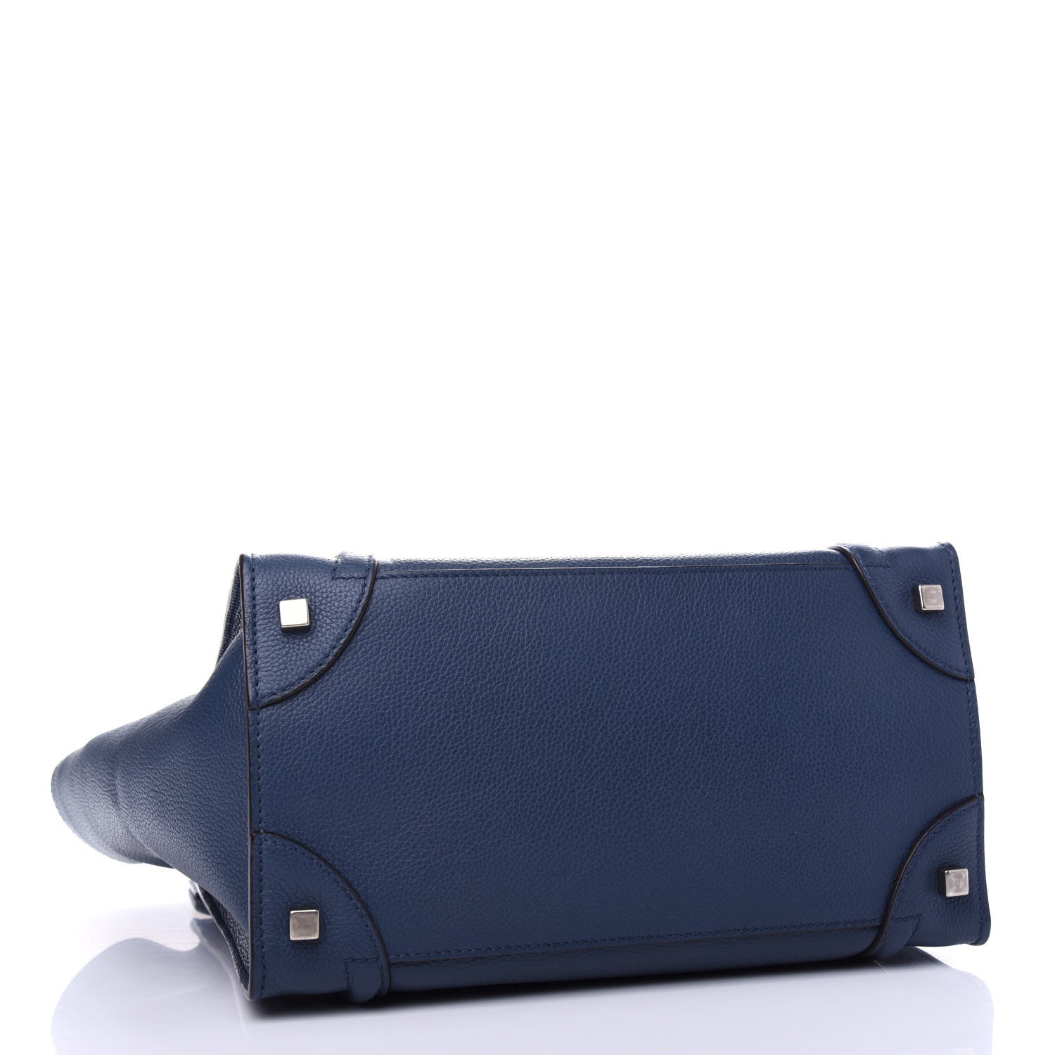 Celine Drummed Calfskin Mini Luggage Petrol 4 of 10