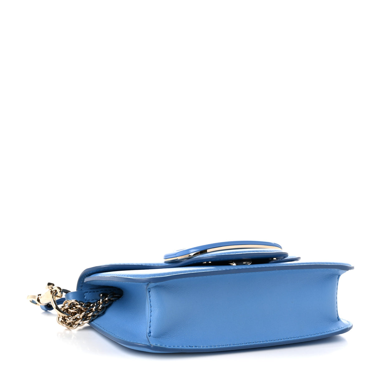Calfskin Enamel Vlogo Small Loco Shoulder Bag Denim