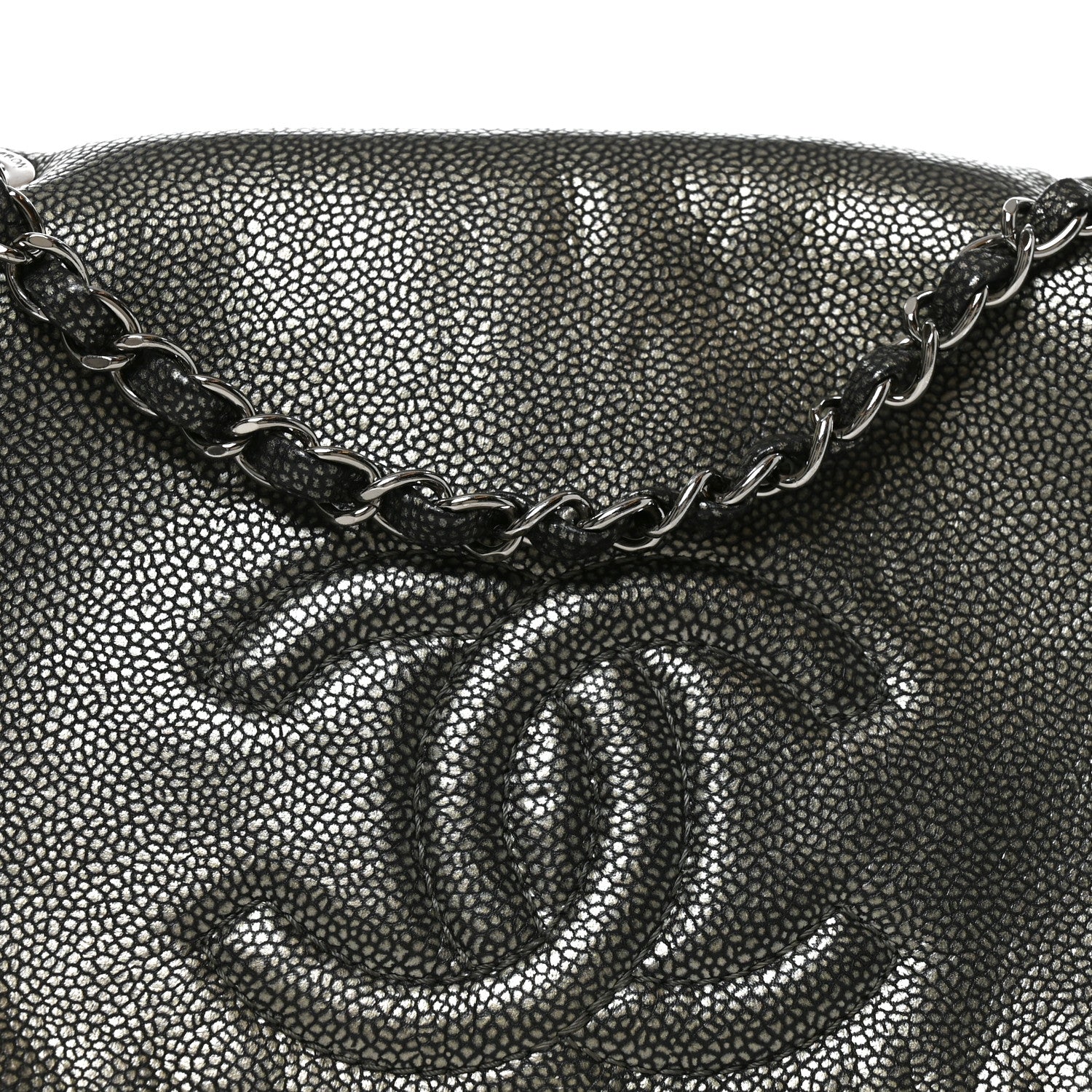 Chanel Metallic Caviar Medium Timeless CC Flap Dark Silver 8 of 10