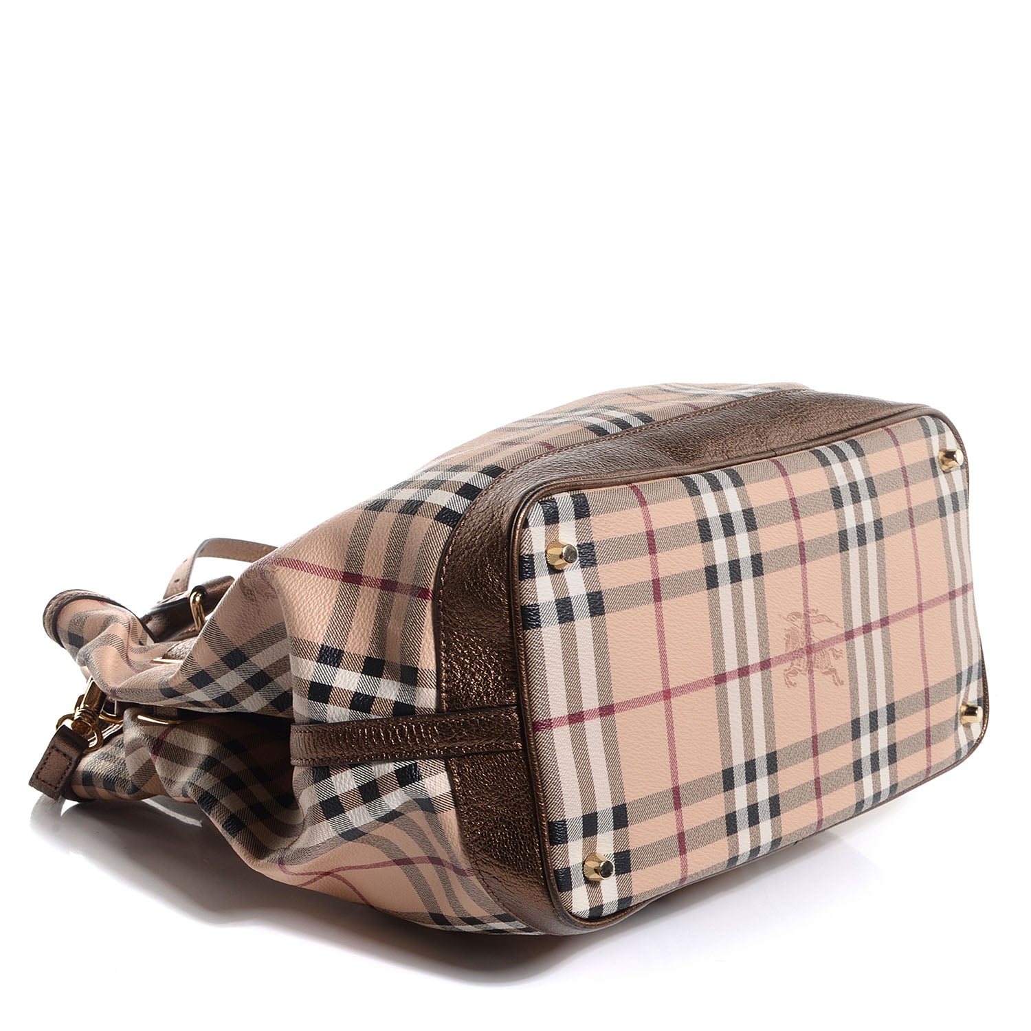 Burberry Haymarket Check Medium Golderton Tote Bronze 4 of 13