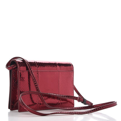Saint Laurent Metallic Snakeskin Monogram Toy Kate Strap Wallet Cherry 3 of 7