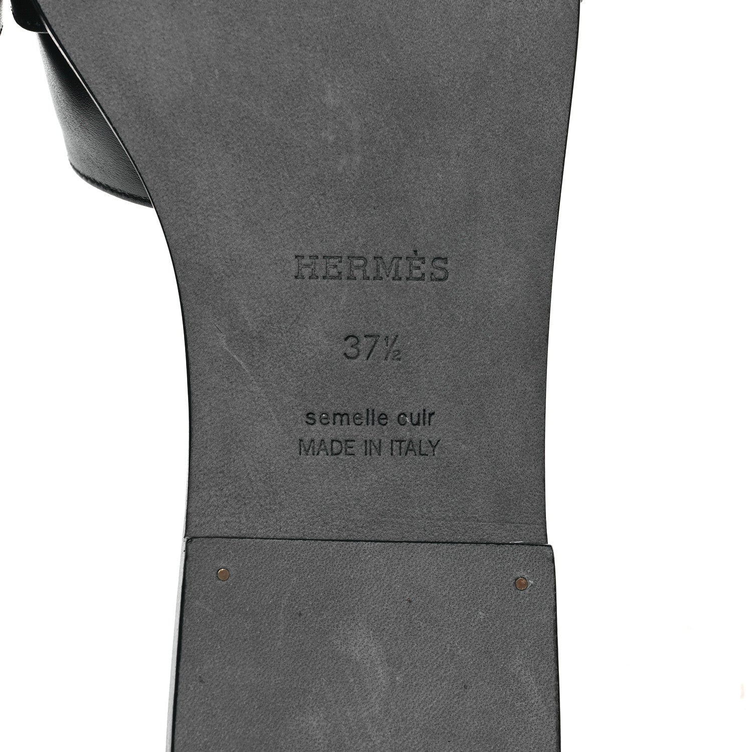 Hermes Calfskin Giulia Sandals 37.5 Black 6 of 8