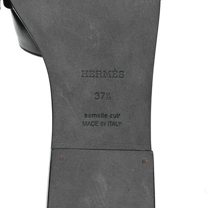 Hermes Calfskin Giulia Sandals 37.5 Black 6 of 8