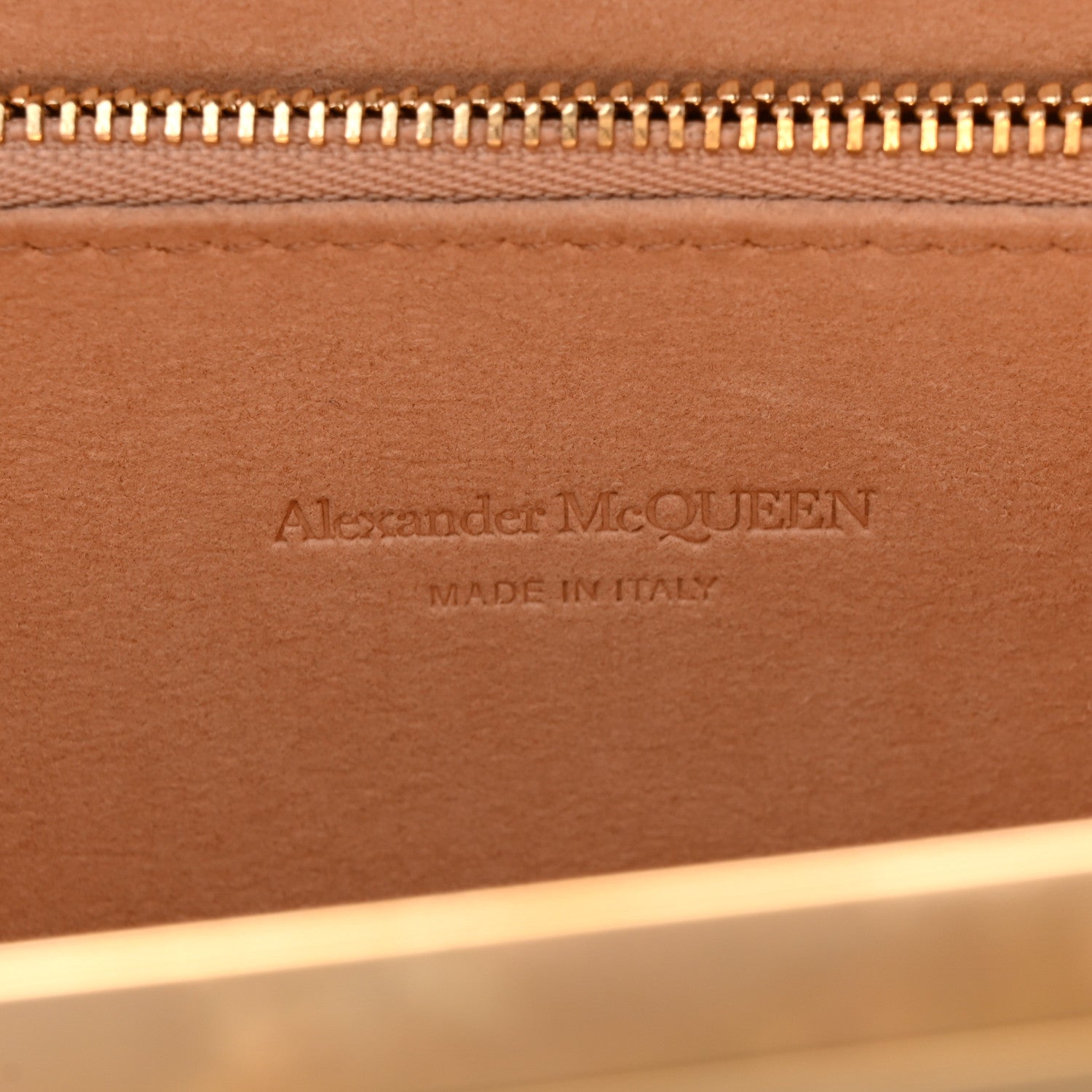 Alexander McQueen Calfskin Crocodile Embossed Knuckle Flat Clutch Black Gold 6 of 6