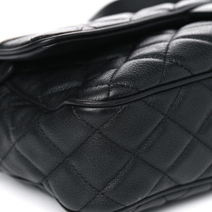 Chanel Grained Calfskin Quilted Medium Casual Rock Flap Black 5 of 10