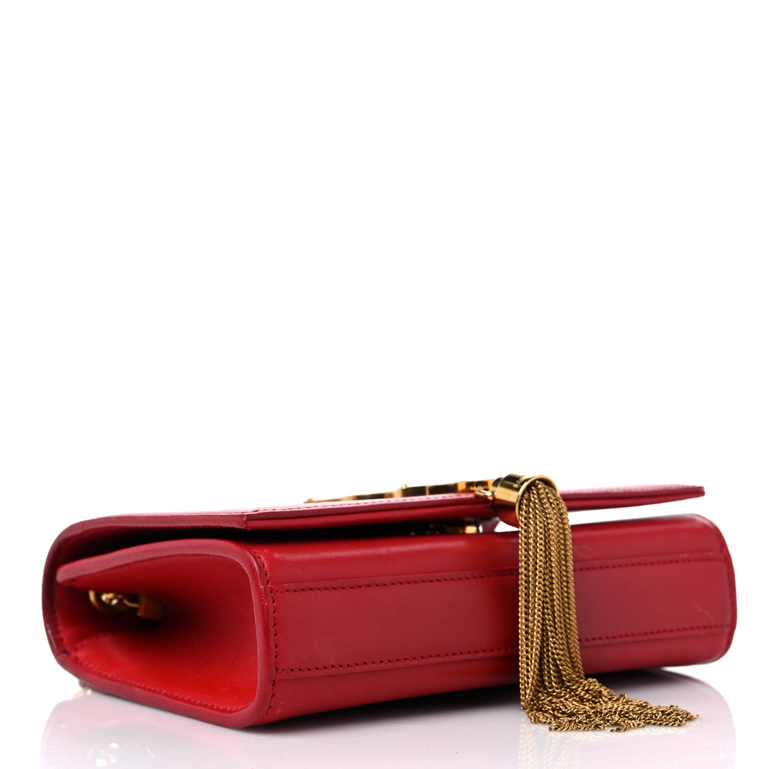 Saint Laurent Calfskin Small Classic Monogram Kate Tassel Satchel Red 4 of 13