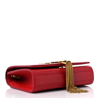 Saint Laurent Calfskin Small Classic Monogram Kate Tassel Satchel Red 4 of 13