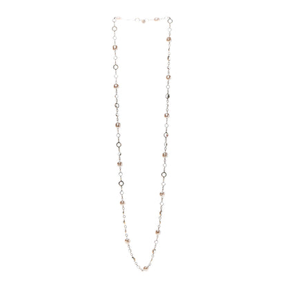 Chanel Crystal Pearl CC Long Necklace Gold 2 of 4