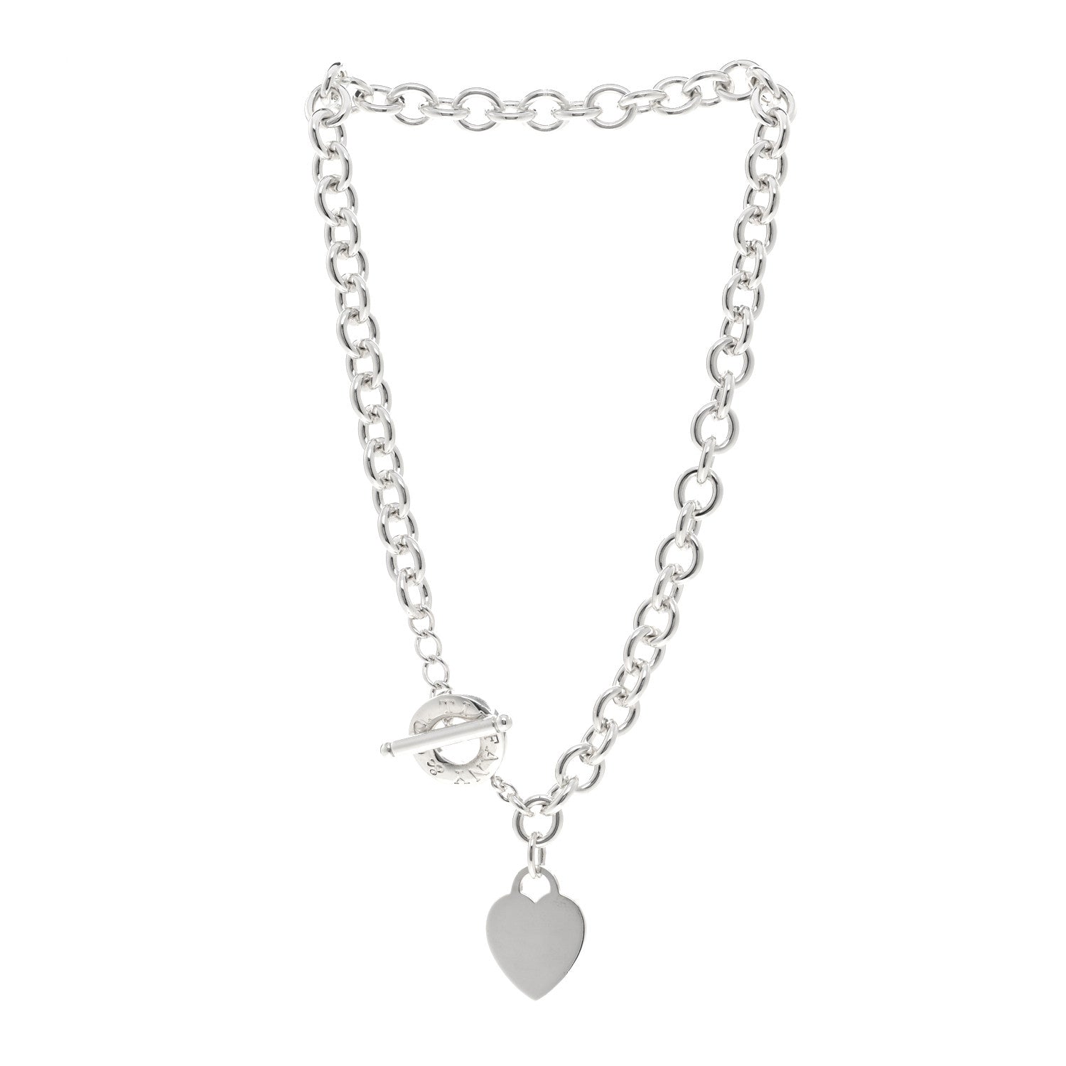 Tiffany Sterling Silver Heart Tag Toggle Necklace 3 of 4