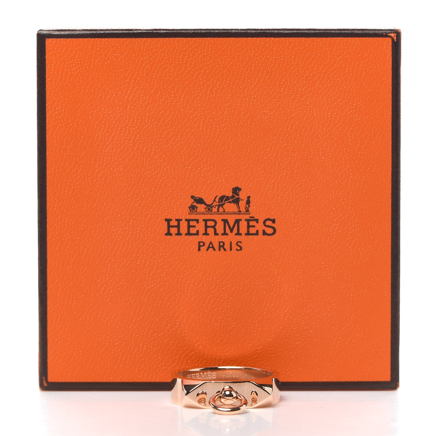 Hermes 18K Rose Gold PM Collier De Chien Ring 53 6.25 5 of 5