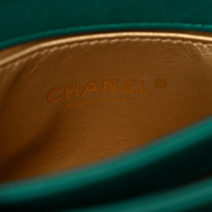 Chanel Lambskin Quilted Small Trendy Spirit Top Handle Bag Green 8 of 11