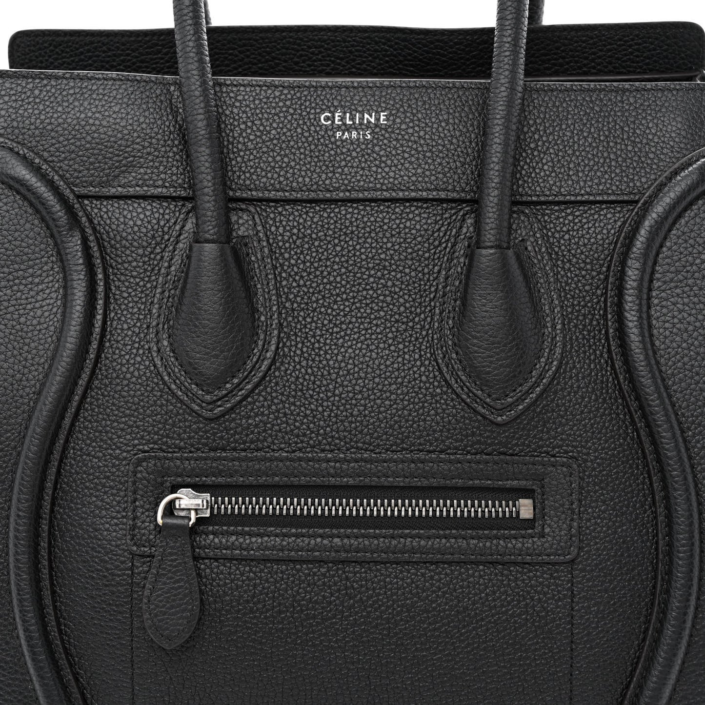 Drummed Calfskin Micro Luggage Black