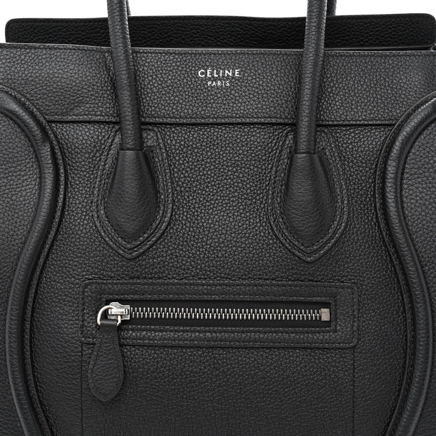 Celine Drummed Calfskin Micro Luggage Black 8 of 10