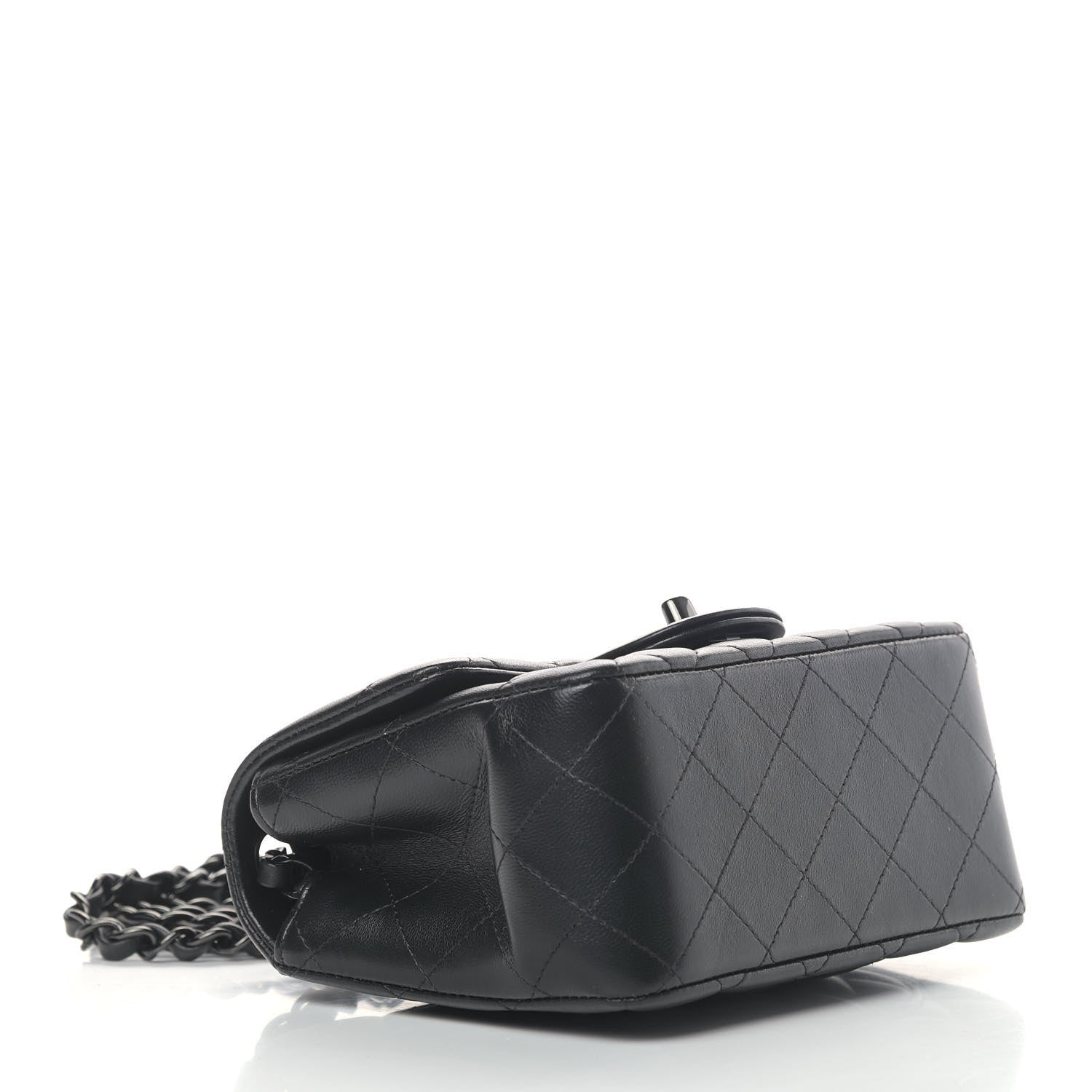 Chanel Lambskin Quilted Mini Square Flap So Black 3 of 7