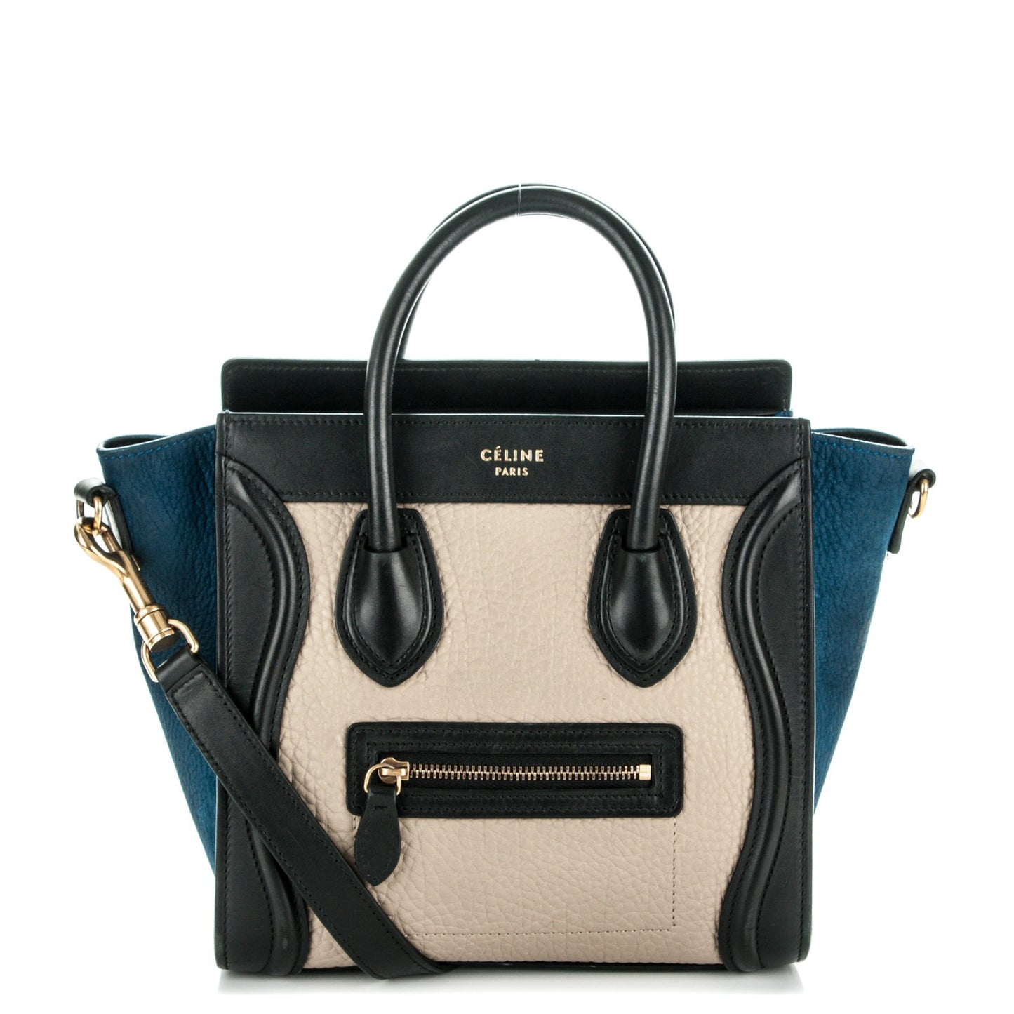 Bullhide Calfskin Suede Nano Tri-Color Luggage Multicolor