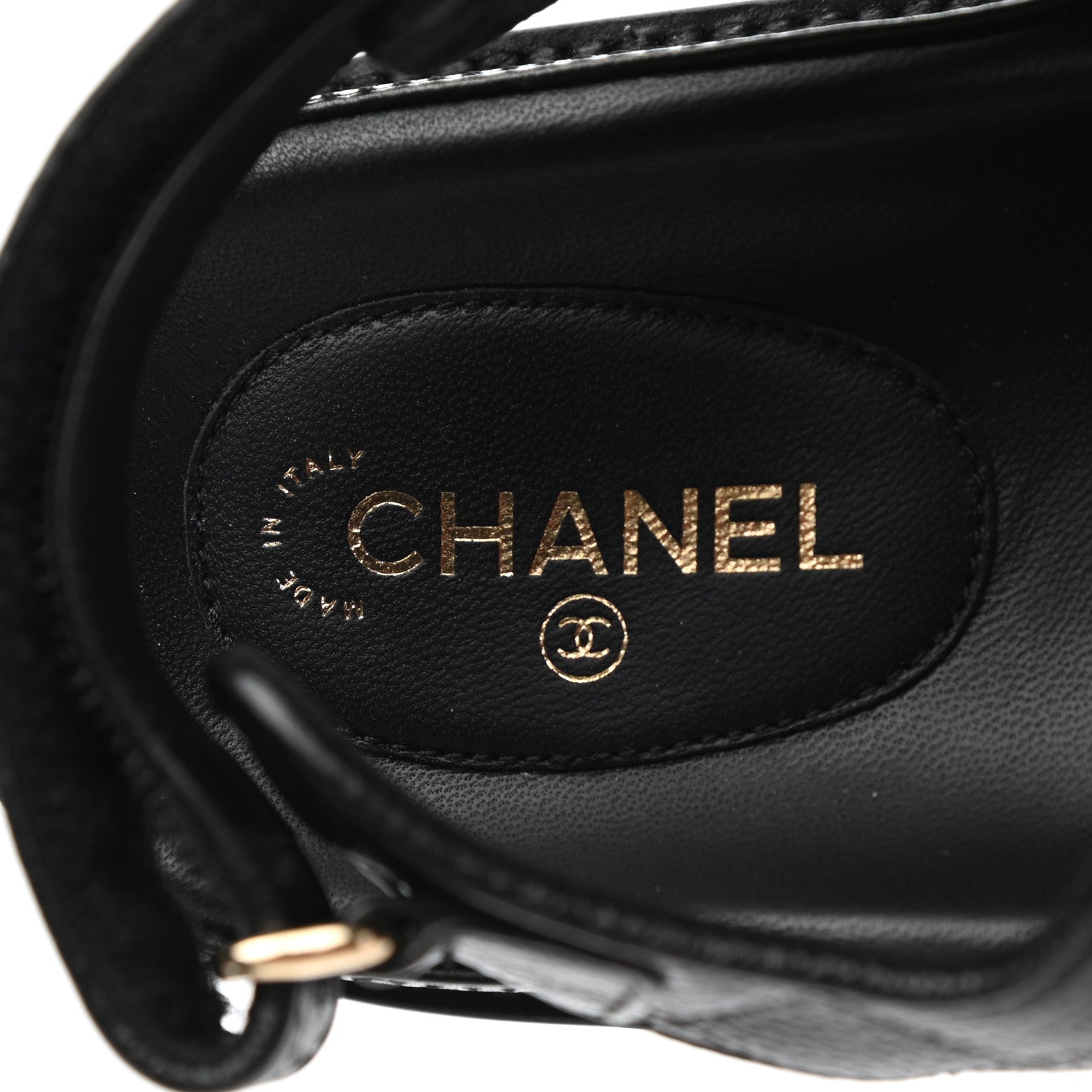 Chanel Grained Calfskin Velcro Dad Sandals 39 Black 7 of 8