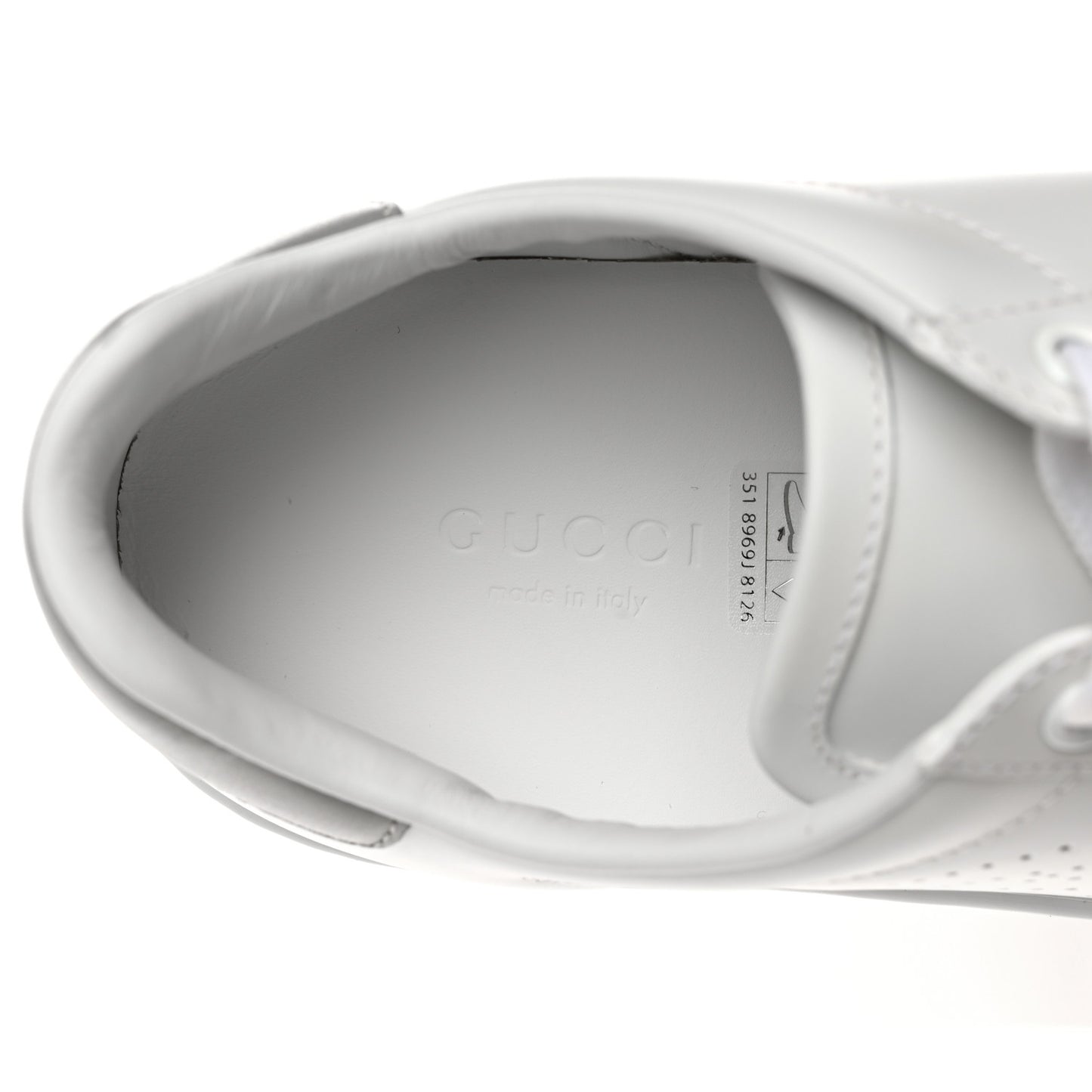 Calfskin Interlocking G Perforated Womens Ace Sneakers 36.5 White Grey Sky