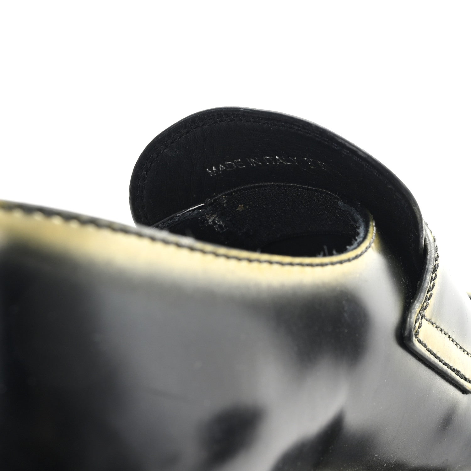 Prada Spazzolato Sfumato Metal Triangle Logo 50mm Loafers 36 Black Platino 9 of 10