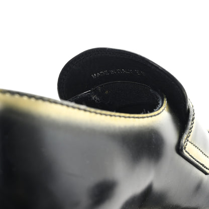 Prada Spazzolato Sfumato Metal Triangle Logo 50mm Loafers 36 Black Platino 9 of 10