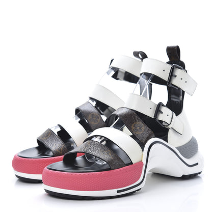 Louis Vuitton Patent Monogram LV Archlight Sandal 38 White 3 of 7