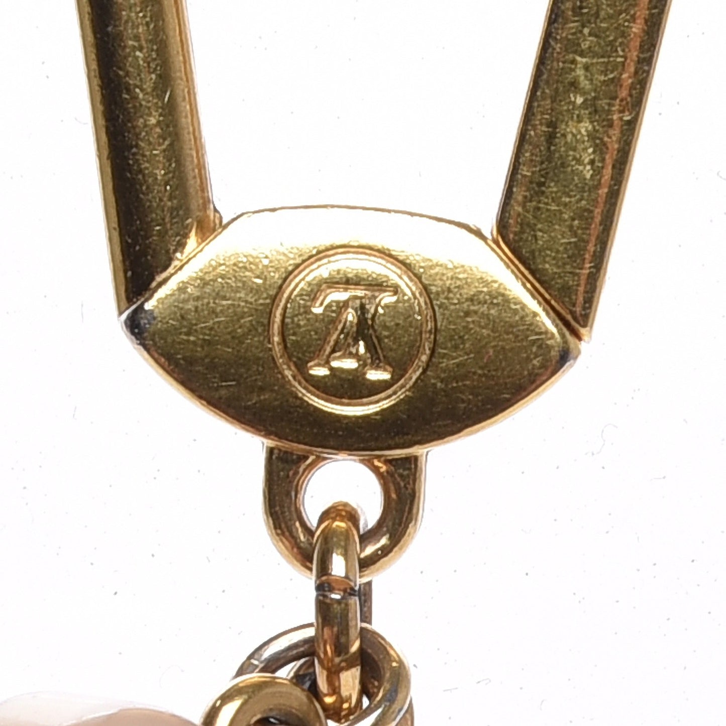 Leopard Heart Bag Charm Key Holder Blanc Corail